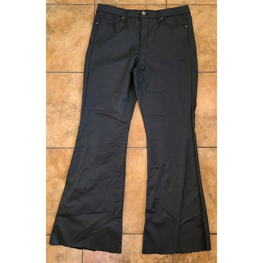 Sofia‎ Jeans by Sofia Vergara Women Faux Leather Pants Size 16 Black Flare